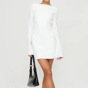 LONG SLEEVE MINI DRESS WHITE BRIDAL
